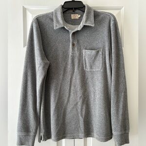 Faherty Men’s Heather Gray Long Sleeve Polo Shirt